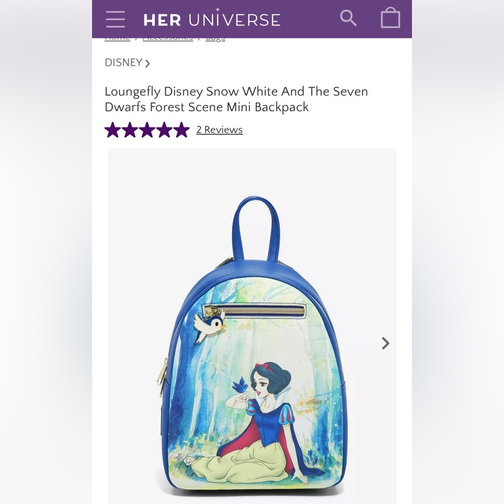 Loungefly Disney Snow White And The Seven Dwarfs Forest Scene Mini Backpack